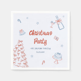 grillige hand getekend op wat een leuk kerstfeest servet