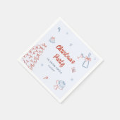 grillige hand getekend op wat een leuk kerstfeest servet (Hoek)