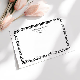 grillige hand getekend paar briefpapier notitiekaartje