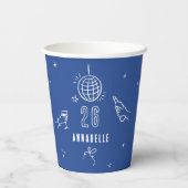 grillige hand getekend verjaardagsfeest drinken bl papieren bekers (Achterkant)