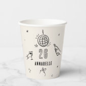 grillige hand getekend verjaardagsfeest drinken papieren bekers (Voorkant)