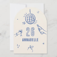 grillige hand getekende boog verjaardagsfeest drin