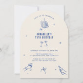 grillige hand getekende boog verjaardagsfeest drin kaart (Achterkant)