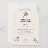 grillige hand getekende boog verjaardagsfeest drin kaart (Achterkant)