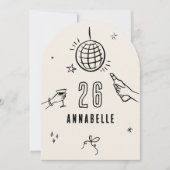 grillige hand getekende boog verjaardagsfeest drin kaart (Voorkant)