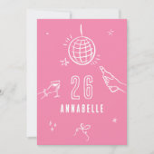 grillige hand getekende boog verjaardagsfeest drin kaart (Voorkant)