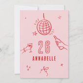 grillige hand getekende boog verjaardagsfeest drin kaart (Voorkant)