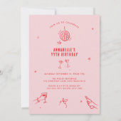 grillige hand getekende boog verjaardagsfeest drin kaart (Achterkant)