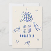 grillige hand getekende boog verjaardagsfeest drin kaart (Voorkant)