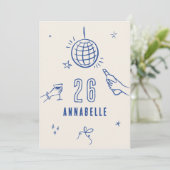 grillige hand getekende boog verjaardagsfeest drin kaart (Staand voorkant)