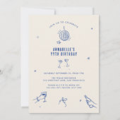 grillige hand getekende boog verjaardagsfeest drin kaart (Achterkant)