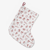Grillige Hand Getekende Doodle Rood Grote Kerstsok (Voorkant (Hangend))