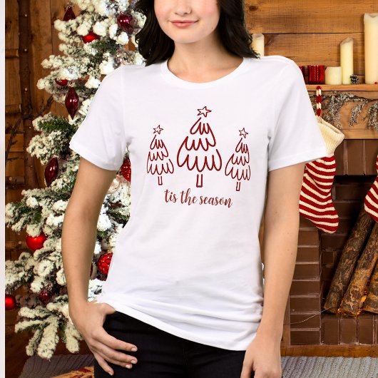 Grillige Hand Getekende Doodle Rood Tri-Blend Shirt