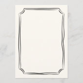 grillige hand getekende franse bruiloft menu (Achterkant)