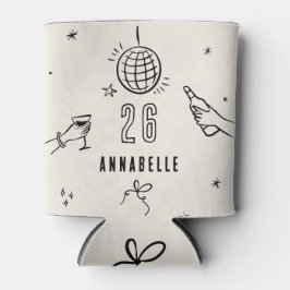 grillige hand getekende verjaardagscrème drinken blikjeskoeler