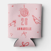 grillige hand getekende verjaardagscrème drinken blikjeskoeler (Voorkant)