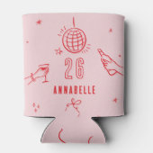 grillige hand getekende verjaardagscrème drinken blikjeskoeler (Achterkant)