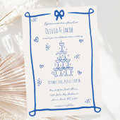 grillige hand getrokken boog krabbel bruiloft kaart