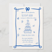 grillige hand getrokken boog krabbel bruiloft kaart (Voorkant)