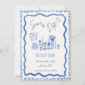 grillige hand getrokken boog krabbel golvende brui kaart (Voorkant)