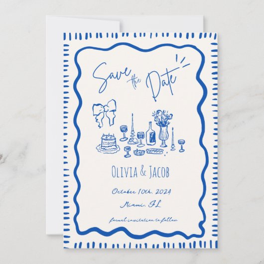 grillige hand getrokken boog krabbel golvende brui kaart (Voorkant)