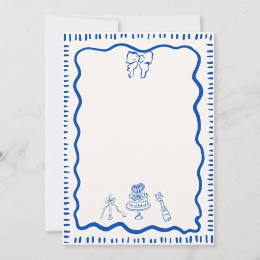 grillige hand getrokken boog krabbel golvende brui kaart (Achterkant)