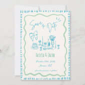 grillige hand getrokken boog krabbel golvende brui kaart (Voorkant)