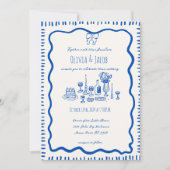 grillige hand getrokken boog krabbel golvende brui kaart (Voorkant)