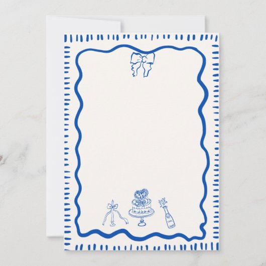 grillige hand getrokken boog krabbel golvende brui kaart (Achterkant)