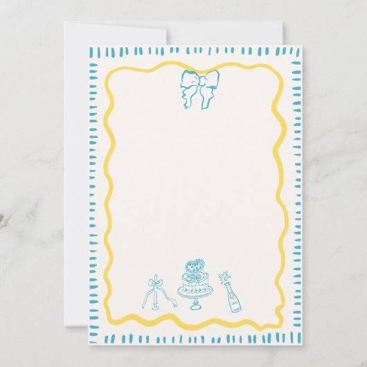 grillige hand getrokken boog krabbel golvende brui kaart (Achterkant)