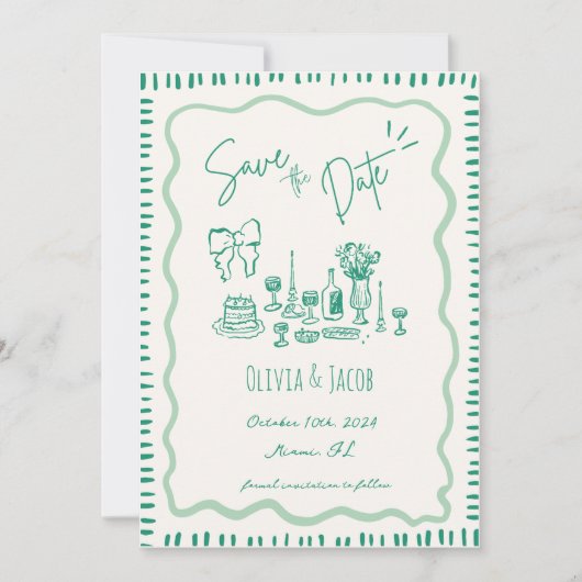 grillige hand getrokken boog krabbel golvende brui kaart (Voorkant)