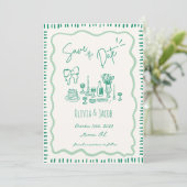 grillige hand getrokken boog krabbel golvende brui kaart (Staand voorkant)