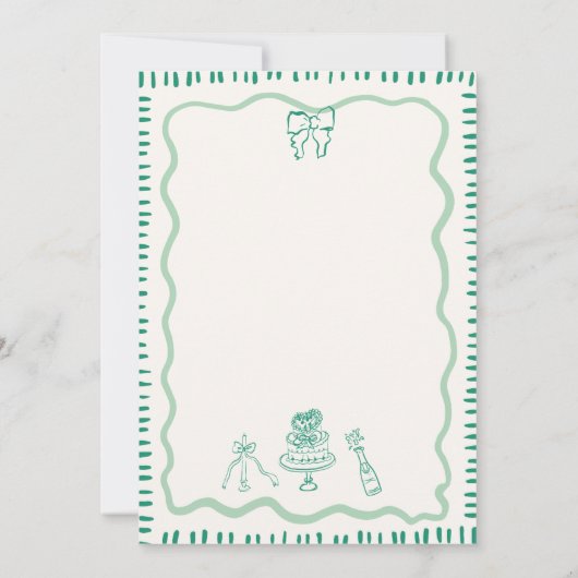 grillige hand getrokken boog krabbel golvende brui kaart (Achterkant)