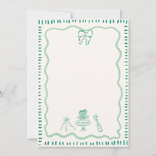 grillige hand getrokken boog krabbel golvende brui kaart (Achterkant)