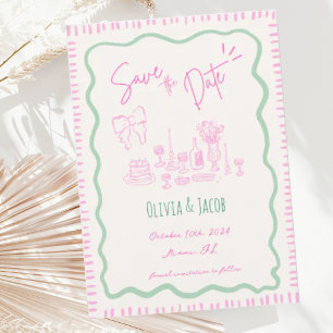 grillige hand getrokken boog krabbel golvende brui kaart