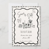 grillige hand getrokken boog krabbel golvende brui kaart (Voorkant)