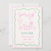 grillige hand getrokken boog krabbel golvende brui kaart (Voorkant)