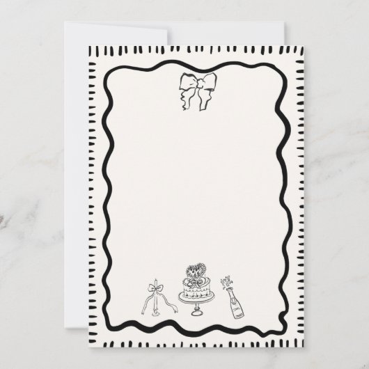 grillige hand getrokken boog krabbel golvende brui kaart (Achterkant)