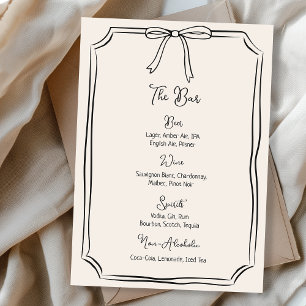 grillige hand getrokken boog meisjescoquette chic menu