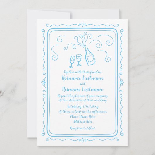 grillige hand getrokken doedel aangepaste kleur br kaart (Voorkant)