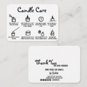 grillige hand getrokken kaars zorg dank u Logo Informatiekaartje (Voorkant / Achterkant)