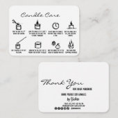 grillige hand getrokken kaars zorg dank u Logo Informatiekaartje (Voorkant / Achterkant)