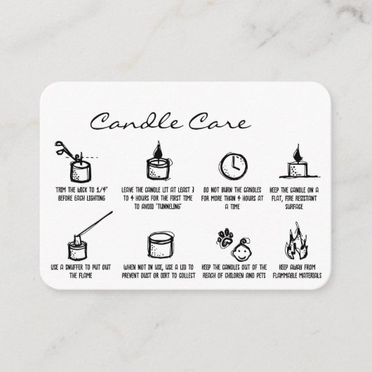 grillige hand getrokken kaars zorg dank u Logo Informatiekaartje (Voorkant)