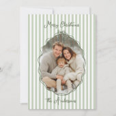 grillige hand getrokken Lijst salie strepen Feestdagenkaart (Voorkant)