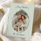 grillige hand getrokken Lijst salie strepen Feestdagenkaart