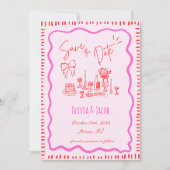 grillige hand getrokken rode boog krabbel golvende kaart (Voorkant)