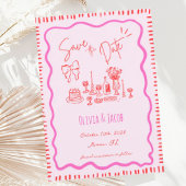 grillige hand getrokken rode boog krabbel golvende kaart