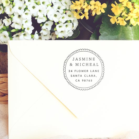 grillige hand getrokken rond retouradres  zelfinktende stempel