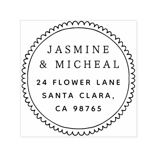 grillige hand getrokken rond retouradres  zelfinktende stempel (Design)