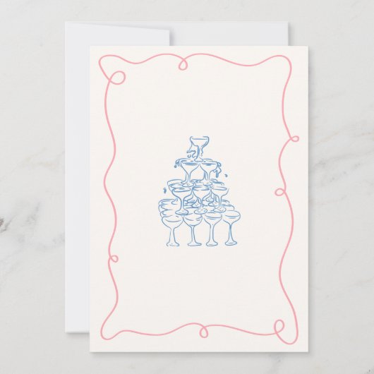 grillige hand getrokken verlovingsfeest kaart (Achterkant)